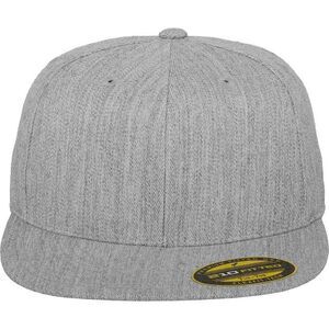 Yupoong Flexfit Mens /Womens  210 Fitted Flat Peak  /Baseball Cap / Heather Grey